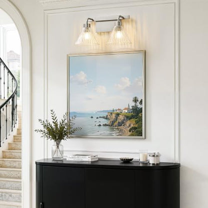 Modern Bathroom Light Fixture Over Mirror with Clear Glass Shade Vanity Light Fixture for Bath Bedroom Makeup Area