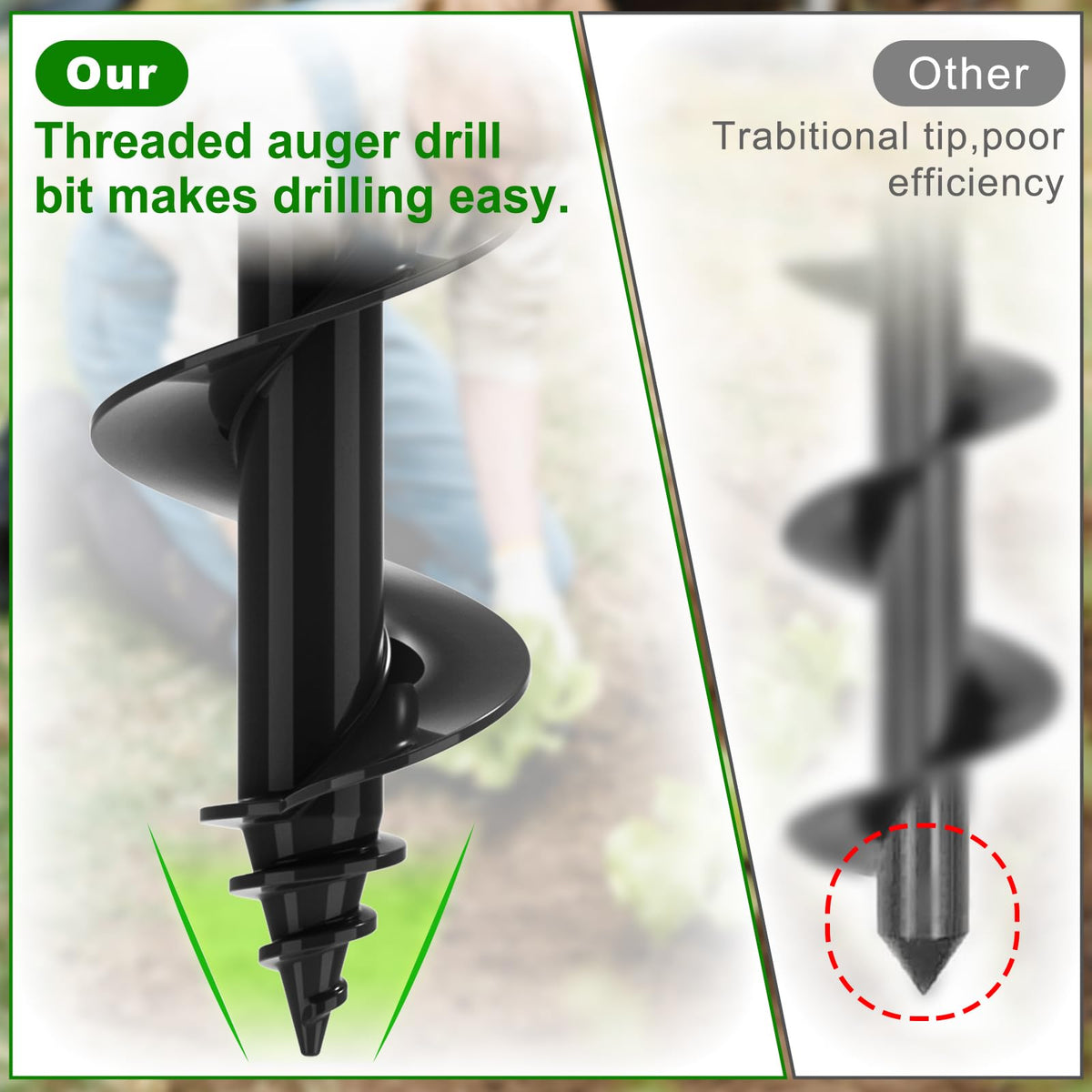 Auger Drill Bit for Planting 3″ x 32″ (3″ x 32″)