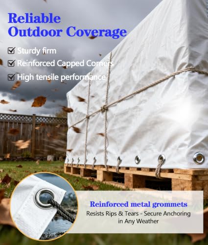 Heavy Duty Waterproof White Tarp