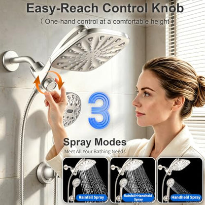 Dual Rainfall Shower Head with Handheld (Starlight)