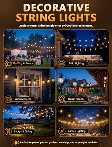 S3 LED Outdoor String Lights with Bulbs