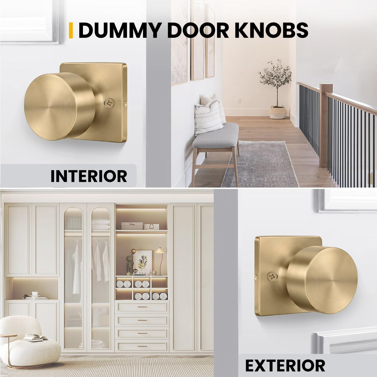 Champagne Bronze Dummy Door Knobs (Champagne Bronze)