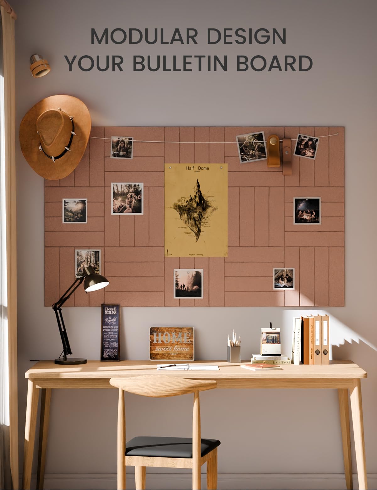 Felt Bulletin Board & Cork Board Alternative 36'' x 24'' (Boho-1 / Bold-stripe 6-pack)