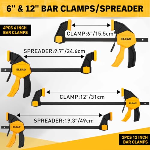10 Piece Bar Clamps for Woodworking (10-Piece)