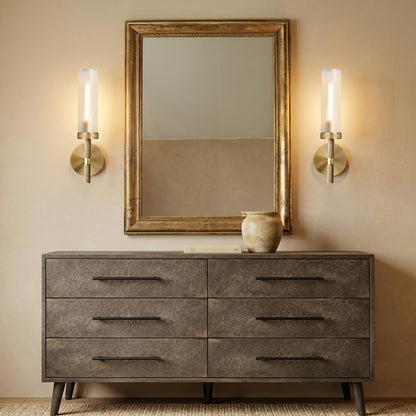 15" Knurled Brass Bathroom Wall Sconces (Brass-1PC)