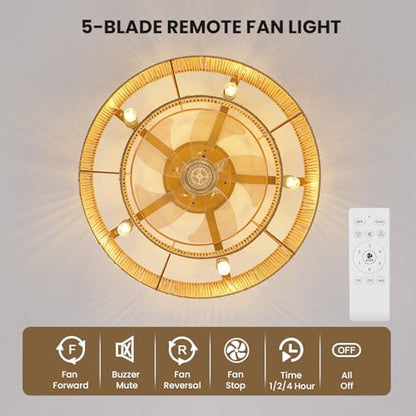 Boho Ceiling Fans with Lights