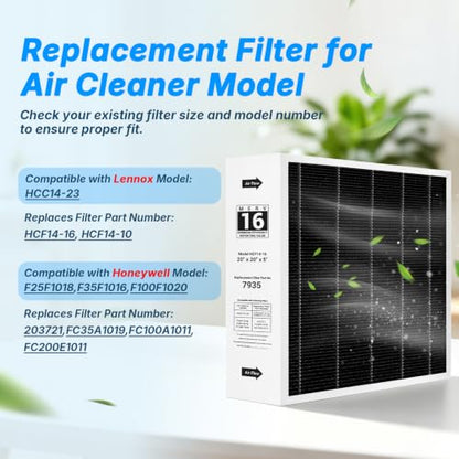 20x20x5 MERV 16 Air Filter Replacement for Lennox X7935 Honeywell FC100A1011 FC200E1011 Furnace Filter