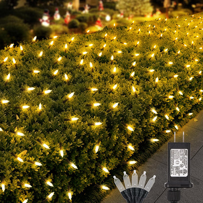 Christmas Net Lights Outdoor (Warm White-1PCS)