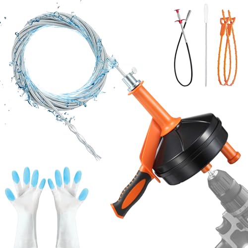 Drain Auger Clog Remover with Drill Adapter