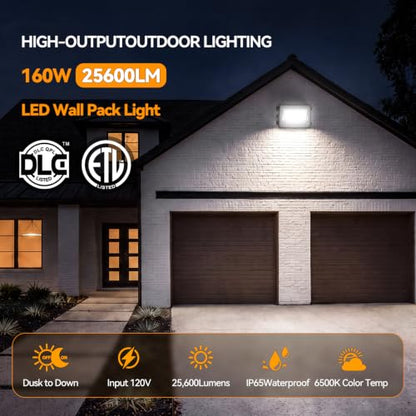 160W LED Wall Pack Light Dusk to Dawn