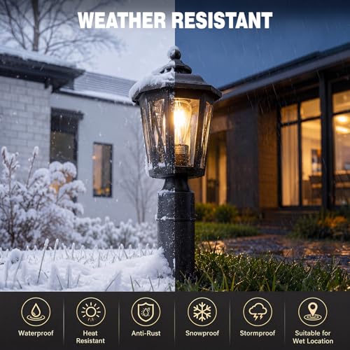 Outdoor Post Light with GFCI Outlet