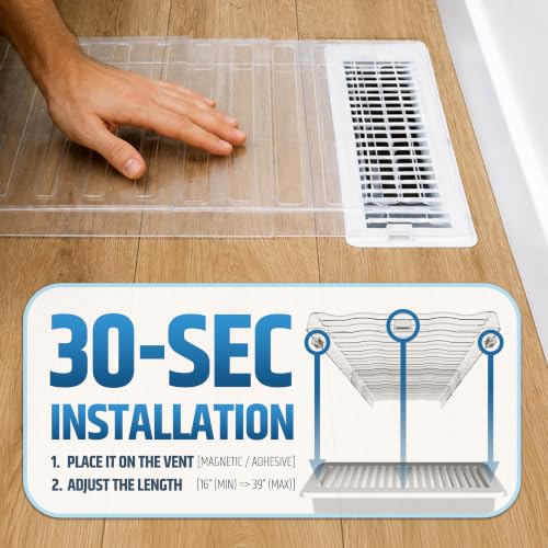 Powerful Magnetic Air Vent Extender for Floor Under Furniture
