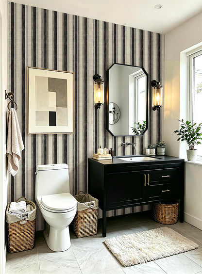 Peel and Stick Wallpaper Black and Cream White 17.3"x393" Hand (Black and Cream White / 17.3" x 393")