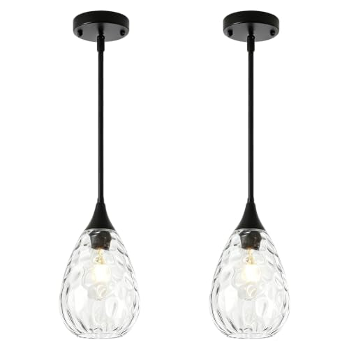 Glass Black Pendant Lights Kitchen Island
