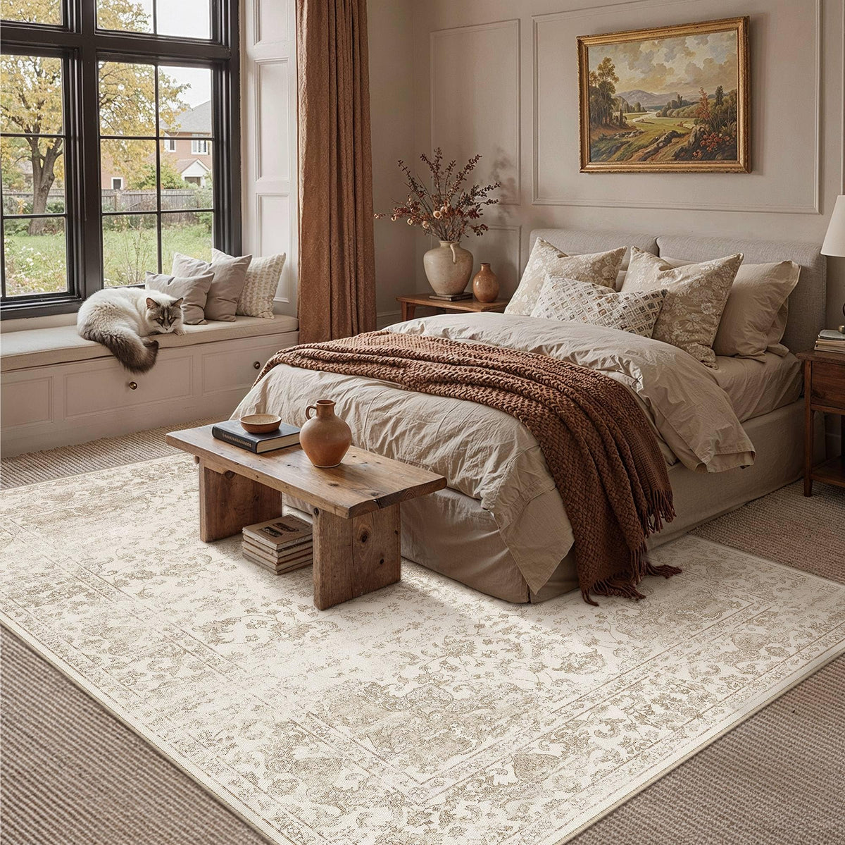 Light Brown 6x9 Area Rug Washable for Living Room (Y| Light Brown / 6' x 9' (Rectangular))