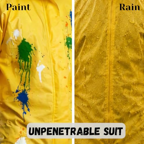 Yellow Hazmat Suit Coveralls with Long Gloves & Shoe Covers