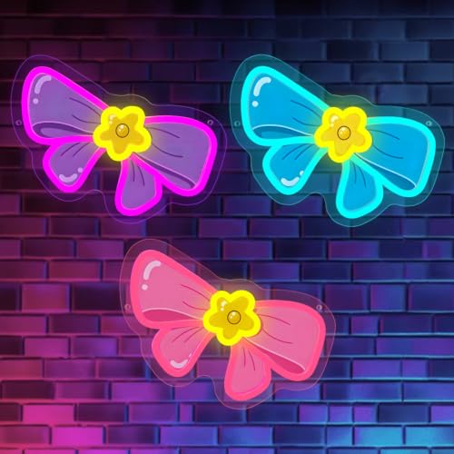 3 PCS Flower Neon Sign Dimmable UV
