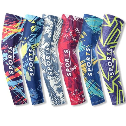 UV Protection Arm Sleeves Cooling Cover for Men Women 6 Pairs