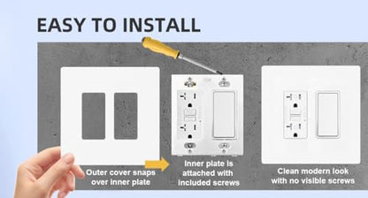 Midsize Screwless Light Switch Cover Plate