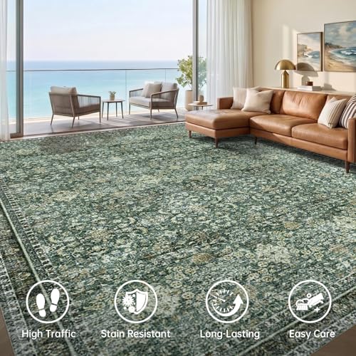 8x10 Area Rugs (Dark Green / 8' x 10' (Rectangular))