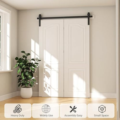 Bifold Sliding Barn Door Hardware Track Kit