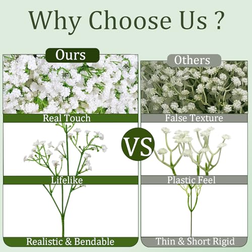 200Pcs Babys Breath Artificial Flowers (White Babys Breath / 200Pcs)