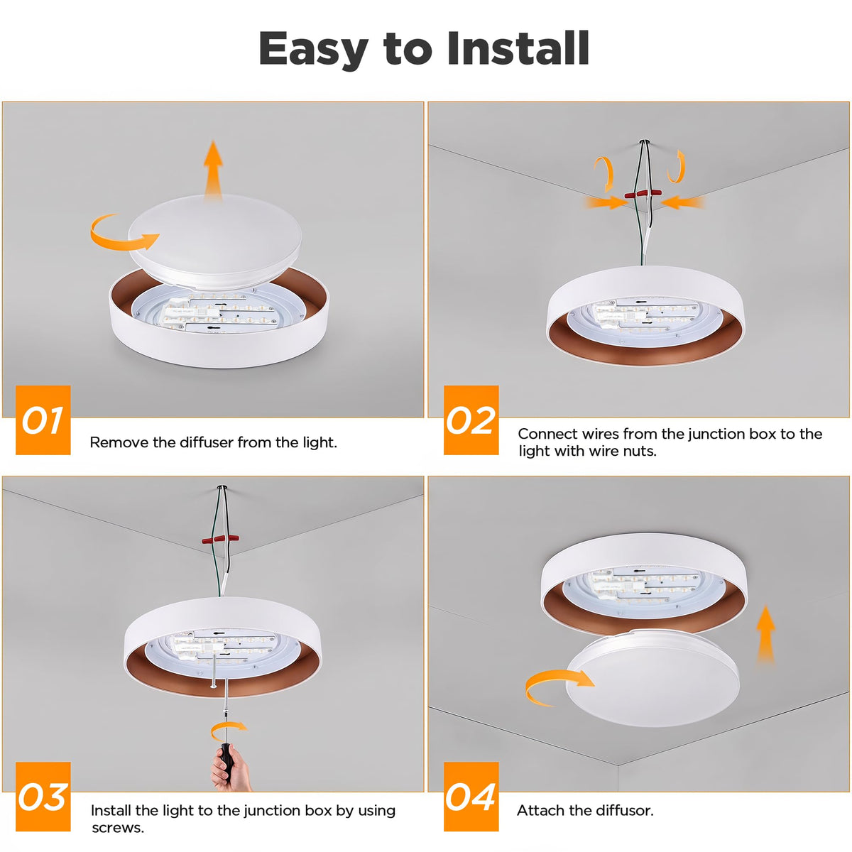 2 Pack Flush Mount Ceiling Light (Matte White)
