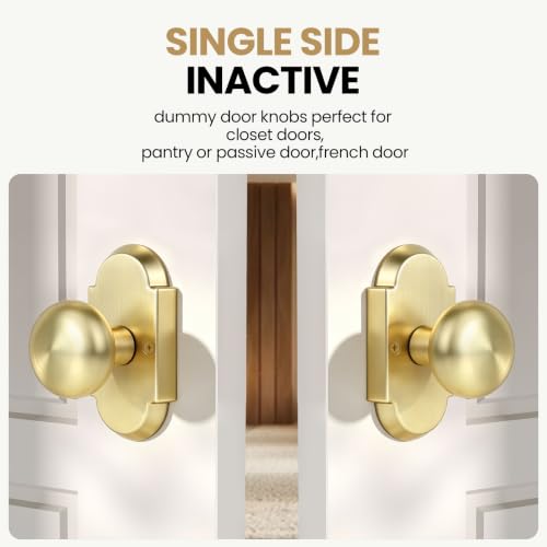 Satin Gold Dummy Door Knob (Satin Gold / Dummy 2 Pack)