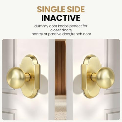 Satin Gold Dummy Door Knob (Satin Gold / Dummy 2 Pack)