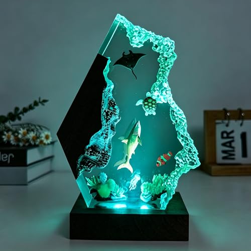 Humpback Whale Ocean Resin Lamp