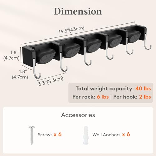 Mop and Broom Holder Organzier Wall Mount Non
