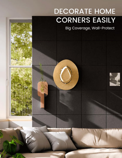 Felt Bulletin Board & Cork Board Alternative 48'' x 36'' (Black-1 / Solid tile 12-pack)