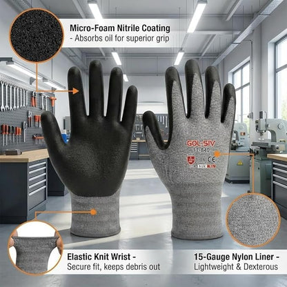 Work Gloves Nitrile Foam Coated 12 Pairs