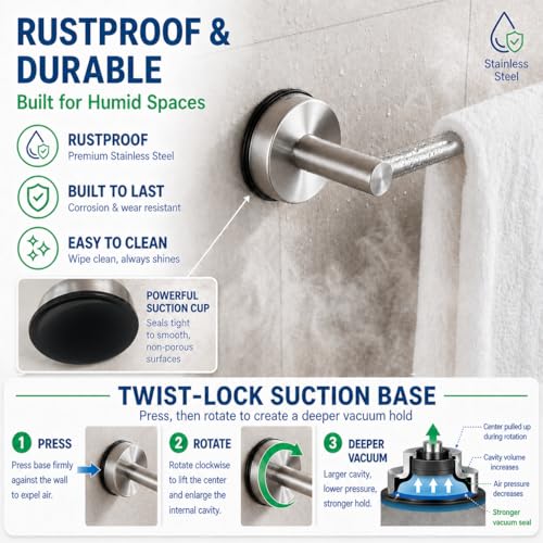 Extendable Suction Cup Towel Bar