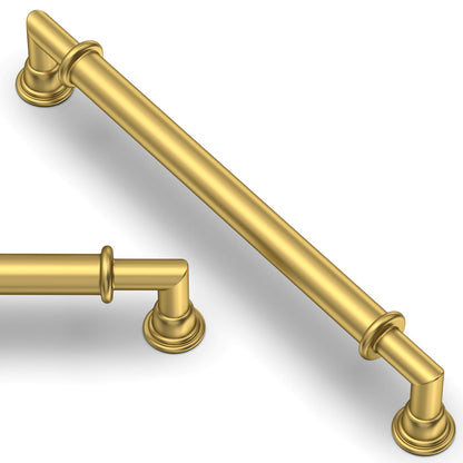 20 Pack Vibrant Brushed Moderne Brass Cabinet Pulls 6.3 Inch (6.3" Hole Center / Vibrant Brushed Moderne Brass)