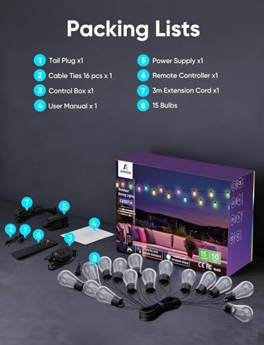 RGBW Smart Outdoor String Lights