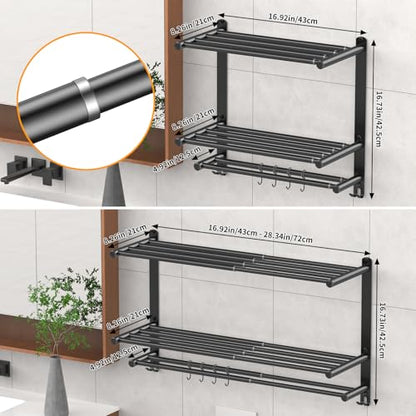 Bathroom Towel Rack with Shelf and Towel Bar