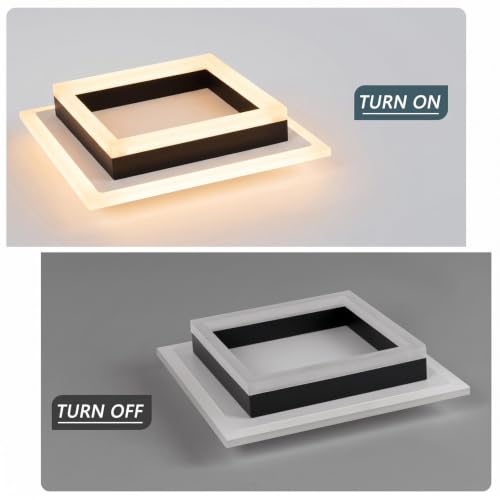 Square Modern LED Ceiling Light (White&Black / 10.62 Inches)