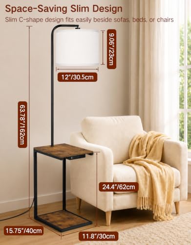 Floor Lamp with Table & Remote