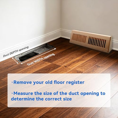 Red Oak Baseboard Wooden Register 15 Inch Supply Floor Vent Baseboard for Home Floor Diffuser Pre Finished