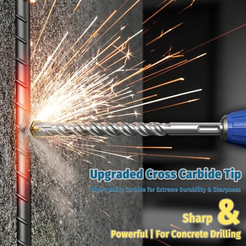 SDS Plus Carbide Cross Tip Rotary Hammer Drill Bits for Concrete and Masonry
