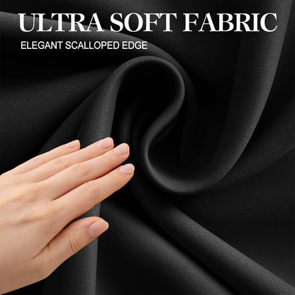 Adhesive Curtain Blackout Curtains for Privacy (Black / 59"W x 59"H)