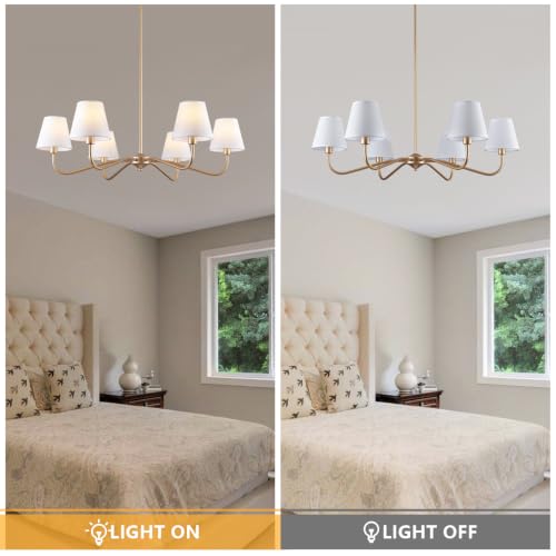6 Light Gold Chandelier for Dining Room Light Fixture