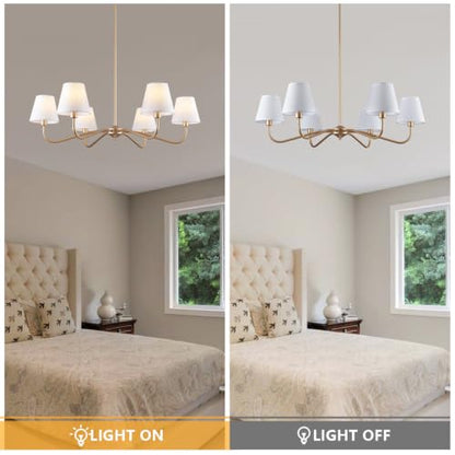 6 Light Gold Chandelier for Dining Room Light Fixture