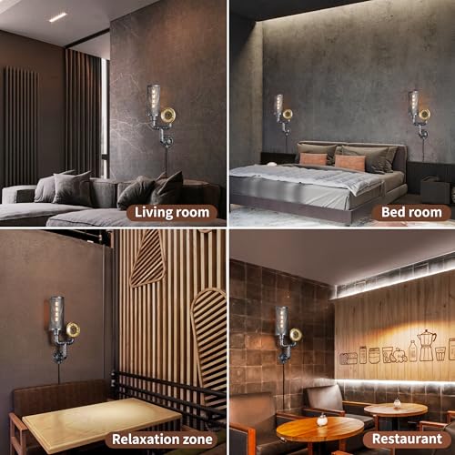 Plug in Vintage Steampunk Wall Sconce