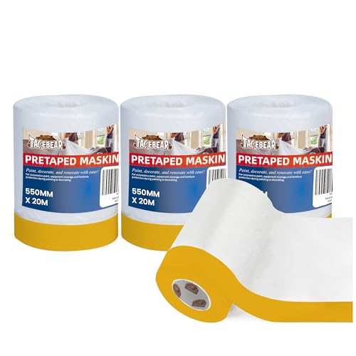 Pre Taped Masking Film Plastic Sheeting Roll
