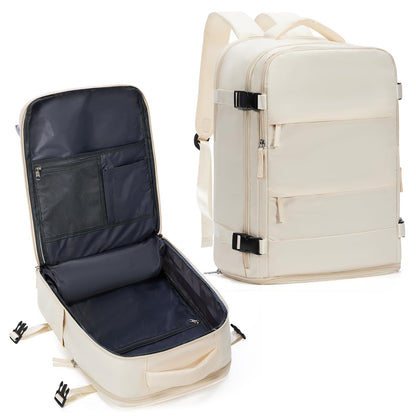 Travel Backpack For Women Men (Off-white / 25 liters)