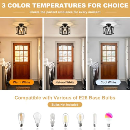 Farmhouse Semi Flush Mount Ceiling Light