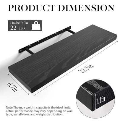 Black Floating Shelves 15.7in