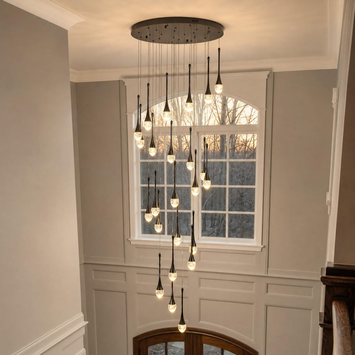 24 Lights Black Crystal Chandelier (Black / 24 Lights)